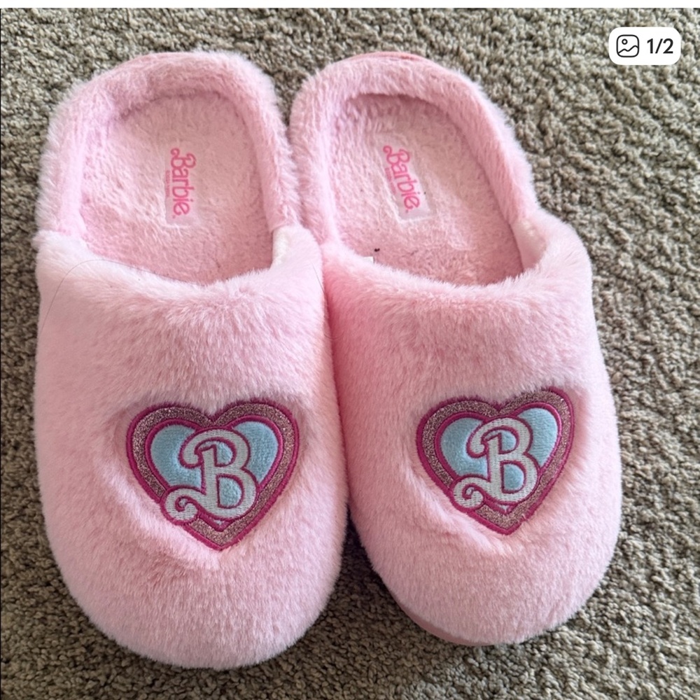 Barbie Pink and Blue Heart Slippers